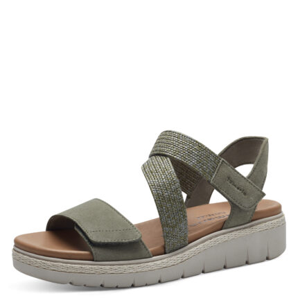 Дамски сандали Tamaris COMFORT-Lining естествен набук зелени