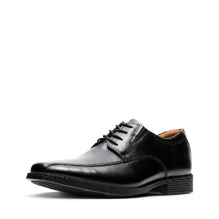 Елегантни мъжки кожени обувки Clarks Tilden Walk черни