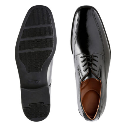 Елегантни мъжки кожени обувки Clarks Tilden Walk черни