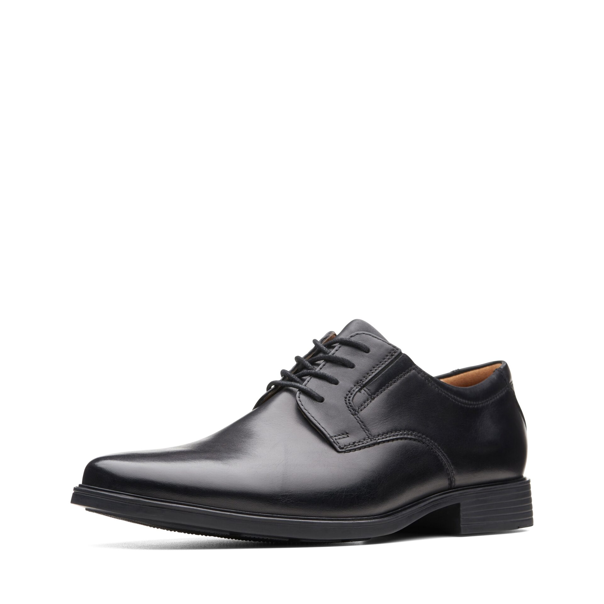 Елегантни мъжки кожени обувки Clarks Tilden Plain черни 