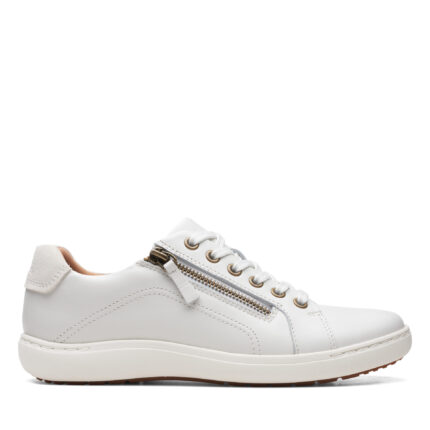 Дамски обувки естествена кожа Clarks Nalle Lace бели
