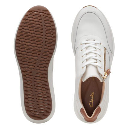 Дамски  спортни обувки Clarks Un Rio Zip естествена кожа бели