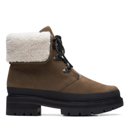 Дамски боти  Clarks Orianna Turn естествен набук каки