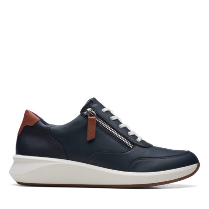 Дамски  спортни обувки Clarks Un Rio Zip естествена кожа сини