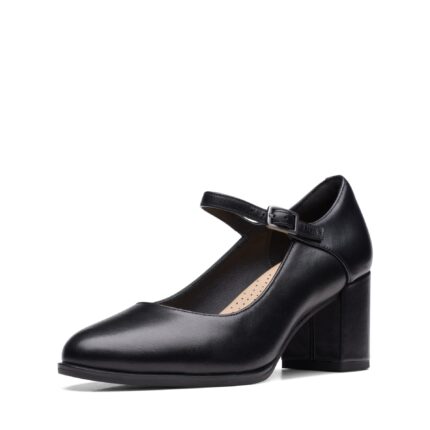 Дамски елегантни обувки на ток Clarks Freva55 Strap черни
