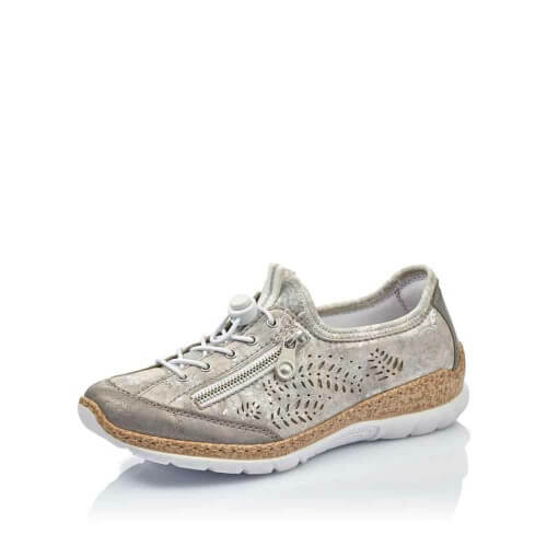 Дамски обувки RIEKER-N42K6-40 MemoSoft сребристи