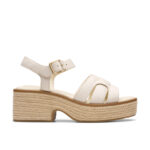 Дамски кожени сандали Clarks Coledale Strap слонова кост - Image 2
