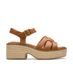 Дамски кожени сандали Clarks Coledale Strap кафяви - Image 3