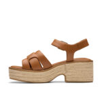 Дамски кожени сандали Clarks Coledale Strap кафяви - Image 2