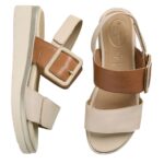 Дамски сандали естествена кожа Tamaris Wide Fit бежови/кафяви - Image 5